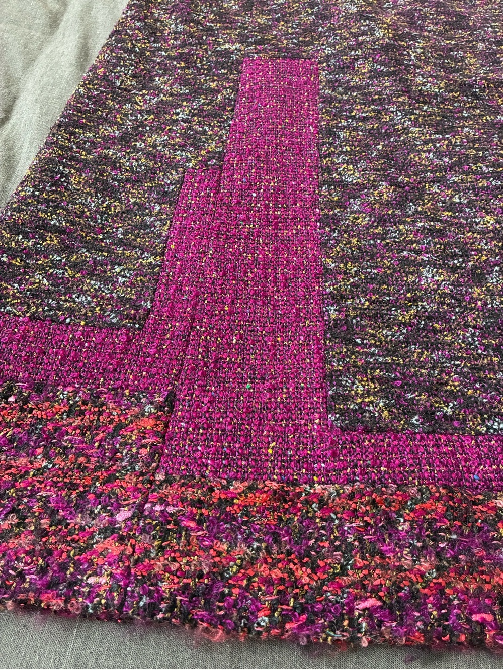 Kenzo Purple Wool Mohair Maxi Skirt with Magenta Accents and Silk Lining - Picture 5 of 9